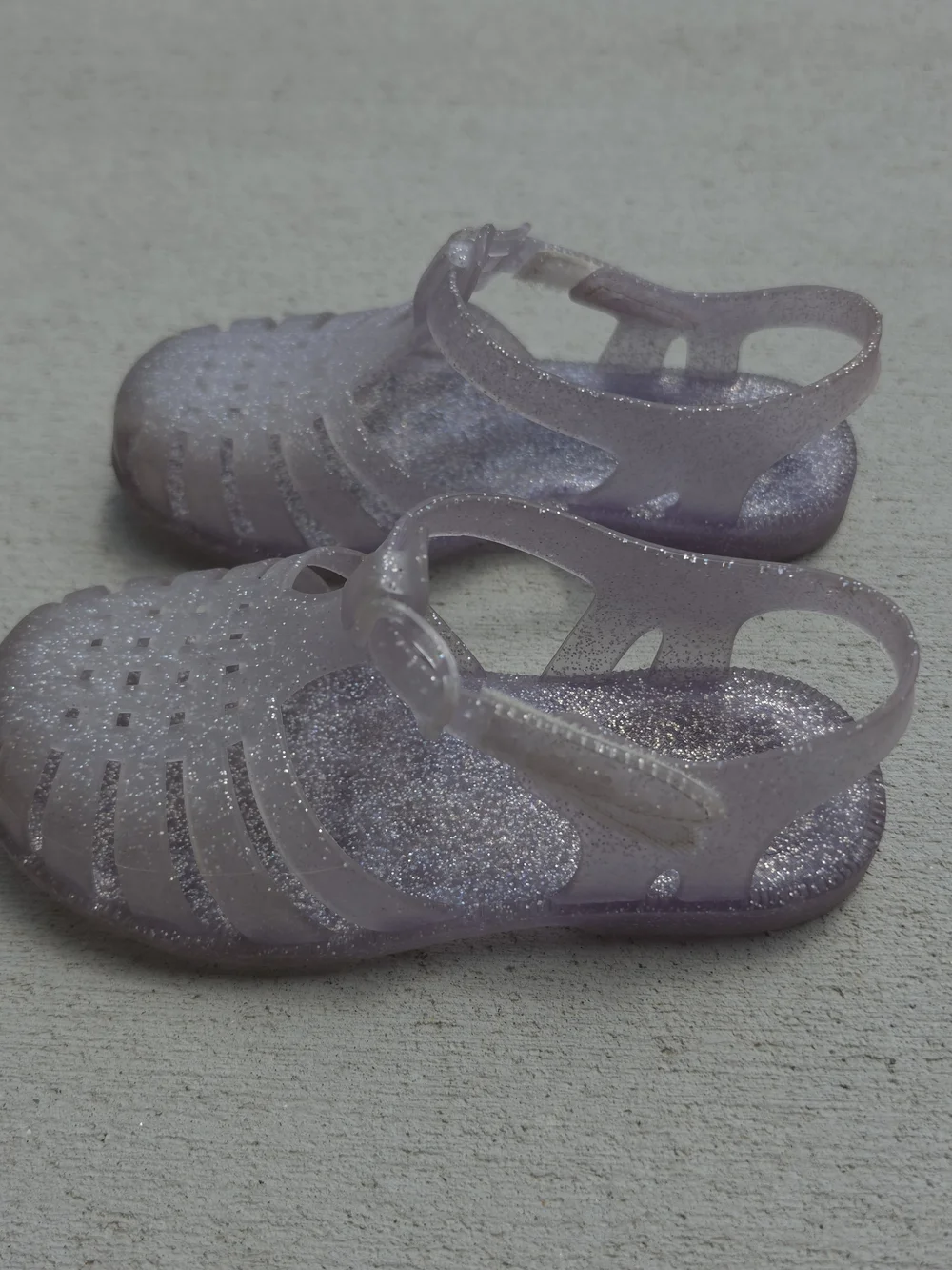 Tucker & Tate Toddler Girl Purple Glitter Jelly Sandals Easy Close Size 11